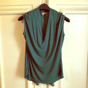 Halogen deep V-neck cotton blouse